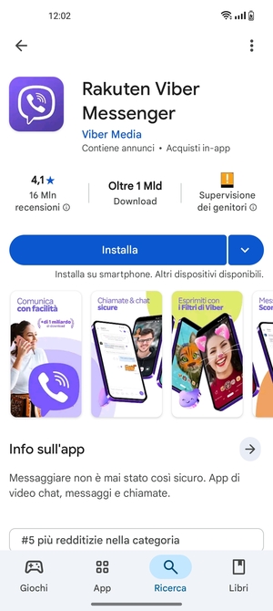 Seleziona Installa