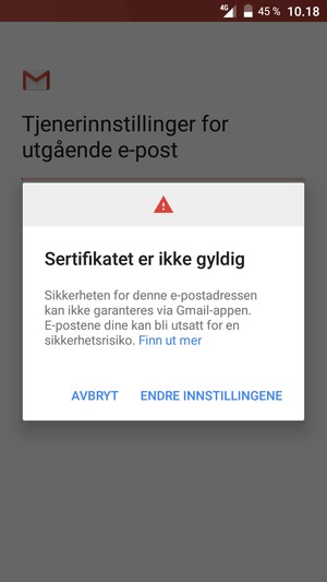 Velg ENDRE INNSTILLINGENE