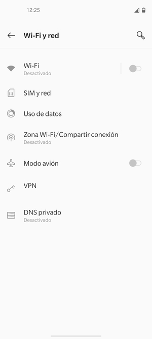 Seleccione SIM y red