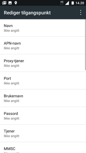Skriv inn internett-informasjon