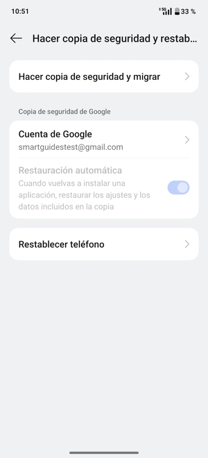 Seleccione Cuenta de Google