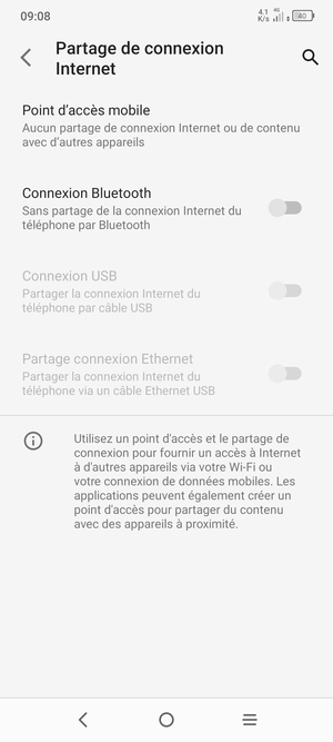 Sélectionnez Point d'accès mobile