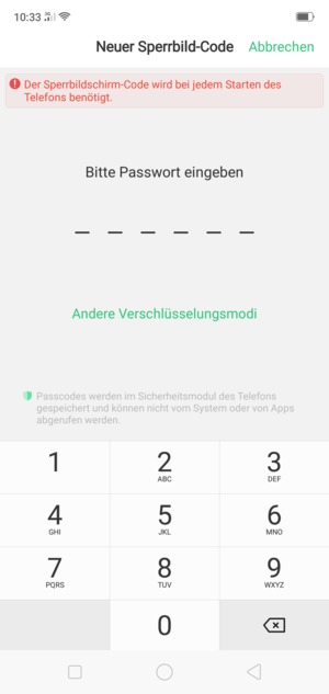 Geben Sie ein Passwort ein