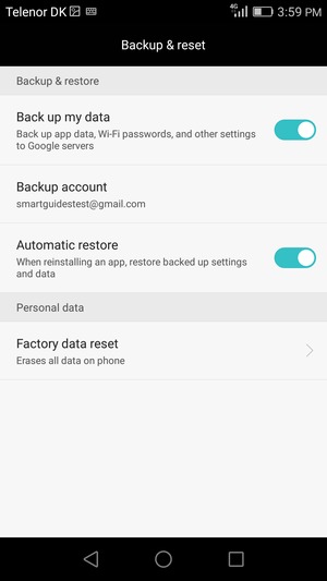 Select Backup account