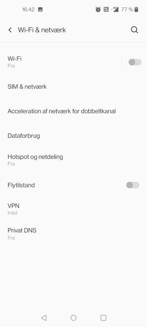 Vælg SIM & netværk