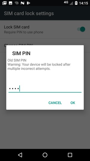 Enter your Old SIM PIN and select OK