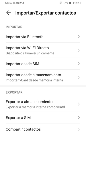 Seleccione Importar desde SIM