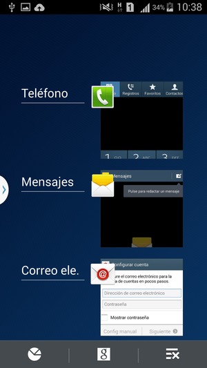 Seleccione el icono Eliminar para cerrar todas las aplicaciones en ejecución