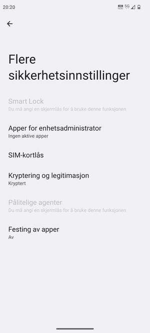 Velg SIM-kortlås