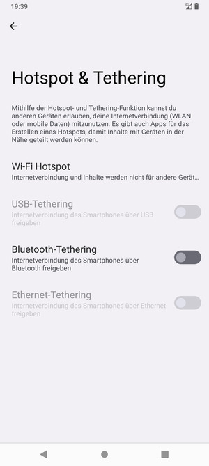 Wählen Sie Wi-Fi Hotspot