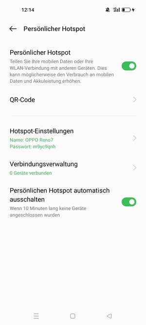 Ihr Handy ist jetzt für die Verwendung als Modem eingerichtet