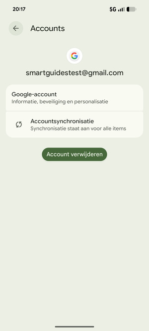 Selecteer Accountsynchronisatie