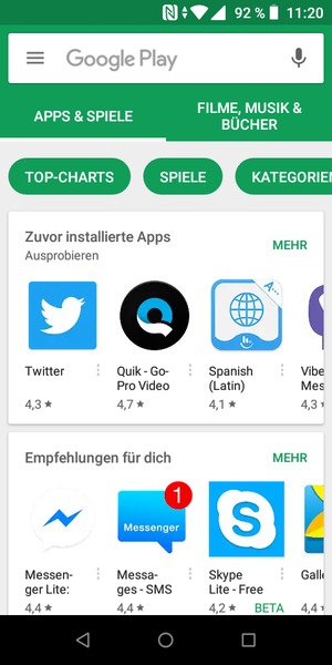 Wählen Sie die Suchleiste