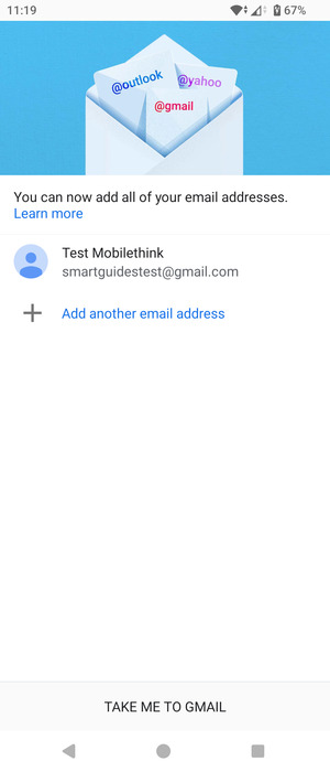 Select TAKE ME TO GMAIL