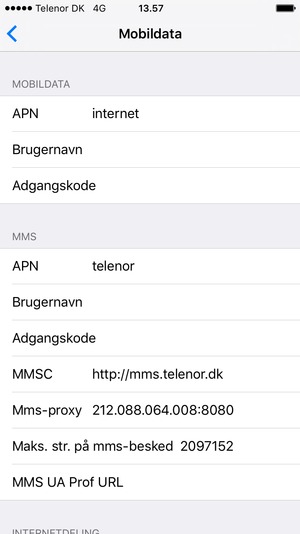 Indtast internet oplysninger