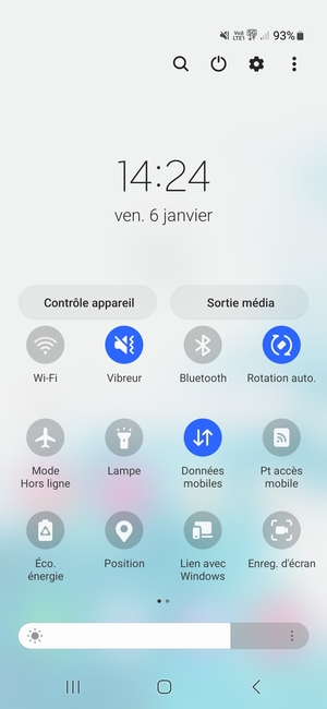 Sélectionnez Vibreur pour passer en mode silencieux