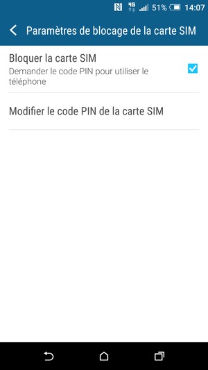 Sélectionnez Modifier le code PIN de la carte SIM