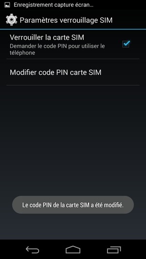 Votre code PIN de la carte SIM a été modifié
