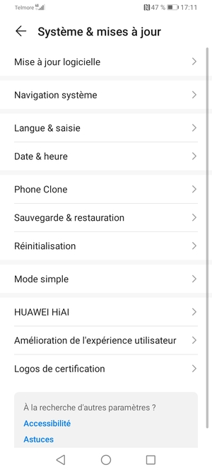 Sélectionnez Mise à jour logicielle