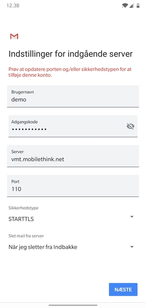 Vælg Sikkerhedstype