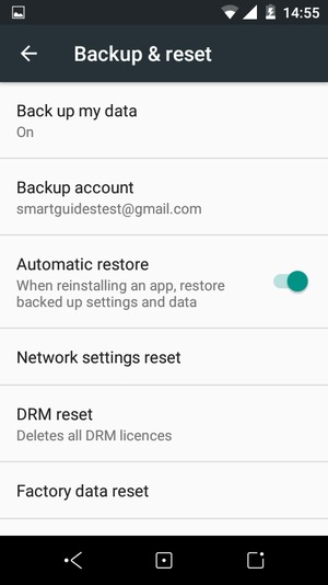 Select Backup account