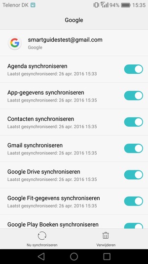 Selecteer Nu synchroniseren