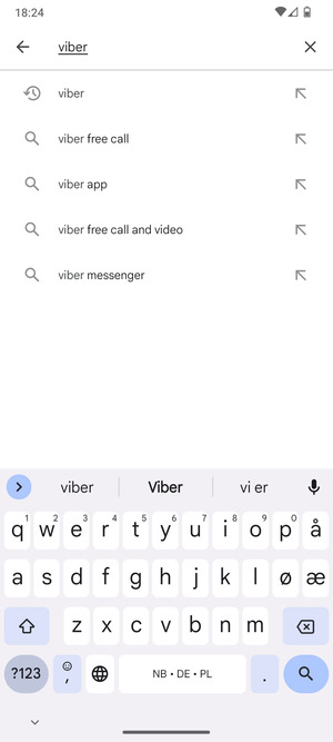 Skriv inn applikasjonsnavnet og velg Søk