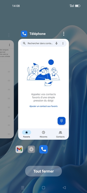 Sélectionnez Tout fermer pour fermer toutes les applications en cours d'exécution