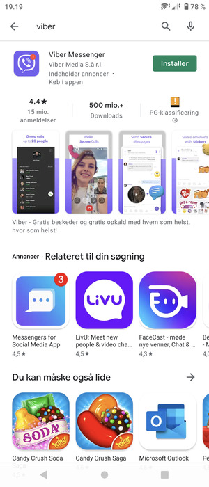 Vælg appen