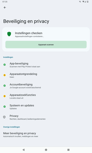 Selecteer Meer beveiliging en privacy