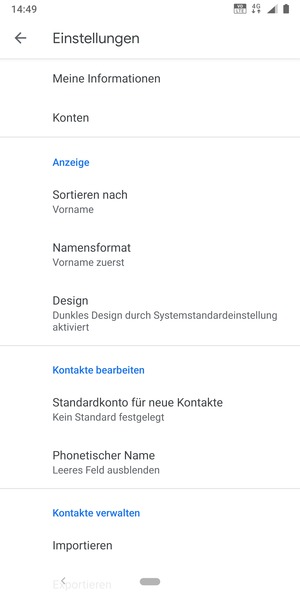 Scrollen Sie und wählen Sie Importieren