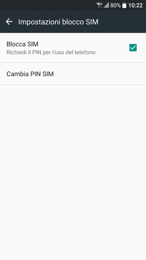 Seleziona Cambia PIN SIM