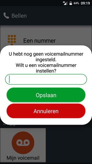 Voer Voicemailnummer in en selecteer Opslaan