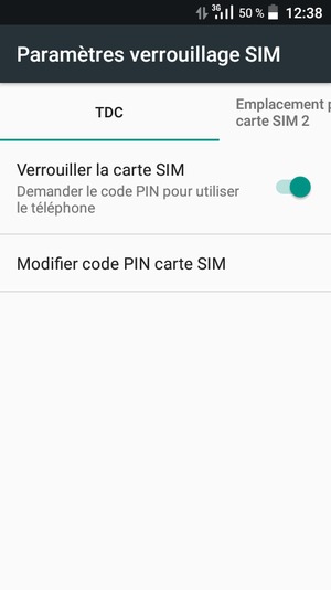 Sélectionnez Public puis Modifier code PIN carte SIM