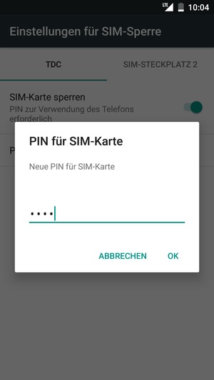 Geben Sie Ihre Neue PIN für SIM-Karte ein und wählen Sie OK