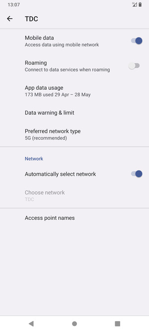 Turn off Automatically select network