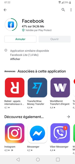 Veuillez attendre la fin de la procédure d'installation