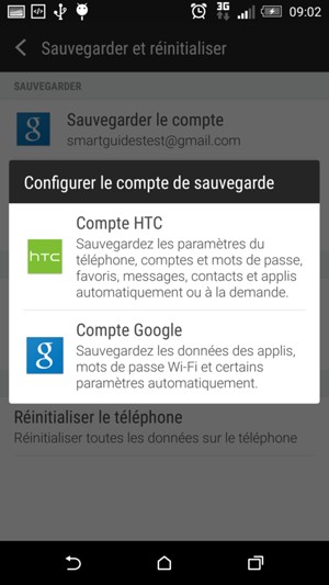 Sélectionnez Compte Google