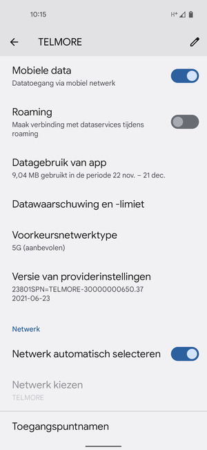 Om van netwerk te wisselen in geval van netwerkproblemen, schakel Automatisch netwerk selecteren uit
