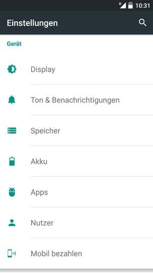Scrollen Sie und wählen Sie Akku