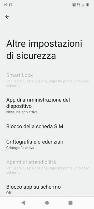 Seleziona Blocco della scheda SIM