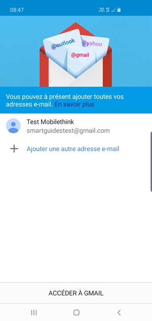 Sélectionnez ACCÉDER  À GMAIL