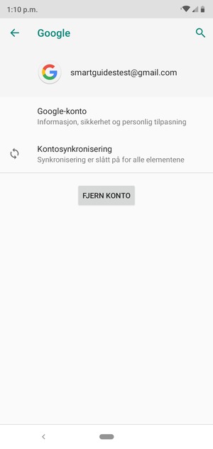 Velg Kontosynkronisering