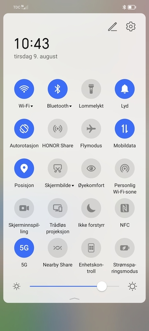 Slå av Wi-Fi og Bluetooth