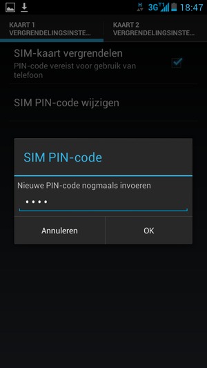 Bevestig uw nieuwe SIM PIN-code en selecteer OK