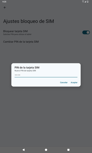 Introduzca su Nuevo PIN de tarjeta SIM y seleccione Aceptar