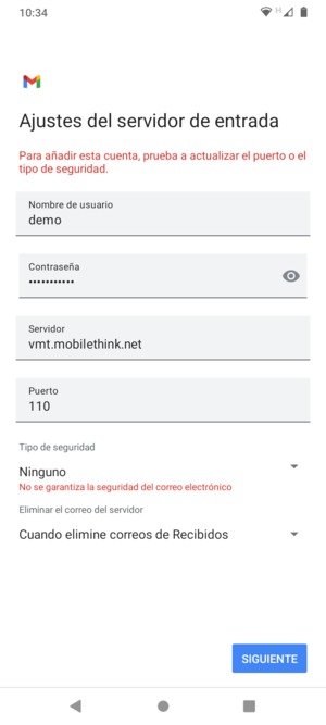 Seleccione SIGUIENTE