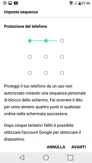 Seleziona AVANTI