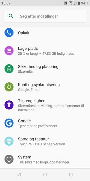 Scroll til og vælg System