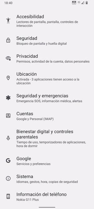 Desplácese y seleccione Sistema